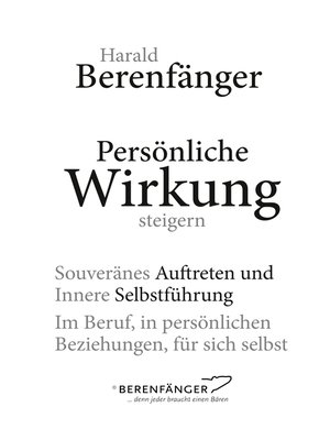 cover image of Persönliche Wirkung steigern